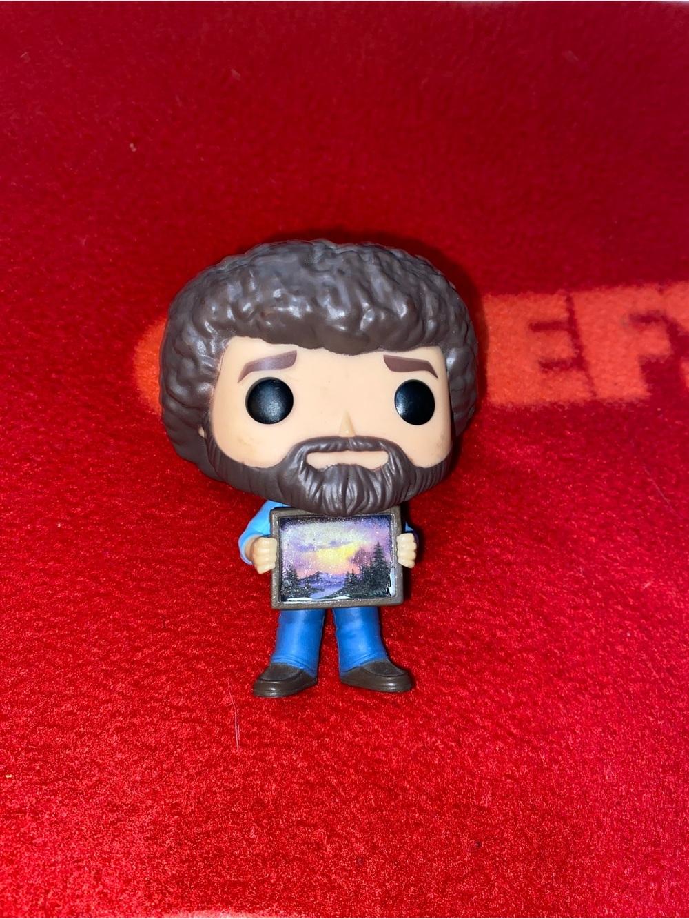 Funko Pop!Bob Ross Figure Blue Outfit Brown Hair Beard